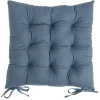 Galette de chaise carrée bleu 38x38cm 100% polyester