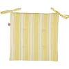 Galette de chaise carrée bayadère jaune et blanc 38x38cm
