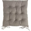 Galette de chaise carrée grise 38x38cm 100% polyester