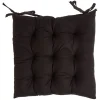 Galette de chaise carrée noir 38x38cm 100% polyester