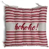 Galette de chaise carrée Noël Hohoho! rouge et blanc 40x40cm