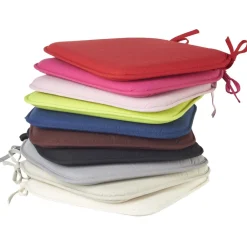 Galette de chaise carrée rouge