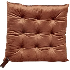 Galette de chaise carrée velours couleur uni