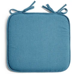 Galette de chaise carrée 38x36cm polycoton bleu