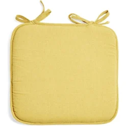 Galette de chaise carrée 38x36cm à nouettes polycoton jaune