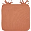 Galette de chaise couleur terracotta avec attaches