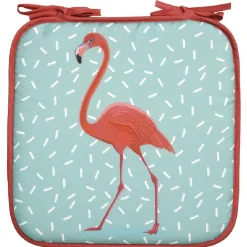 Galette de chaise design flamant rose exotique