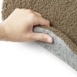 Galette de chaise en tissu bouclette vert olive Ø38 cm