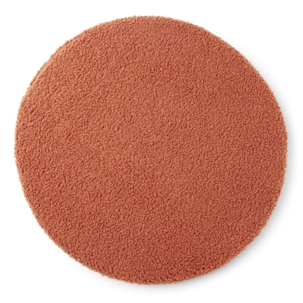 Galette de chaise en tissu bouclette rouge rooibos Ø38 cm