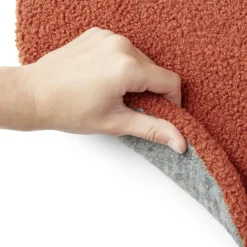 Galette de chaise en tissu bouclette rouge rooibos Ø38 cm