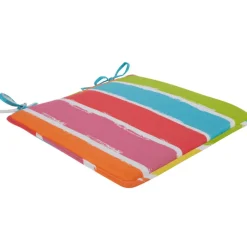 Galette de chaise rayée multicolore