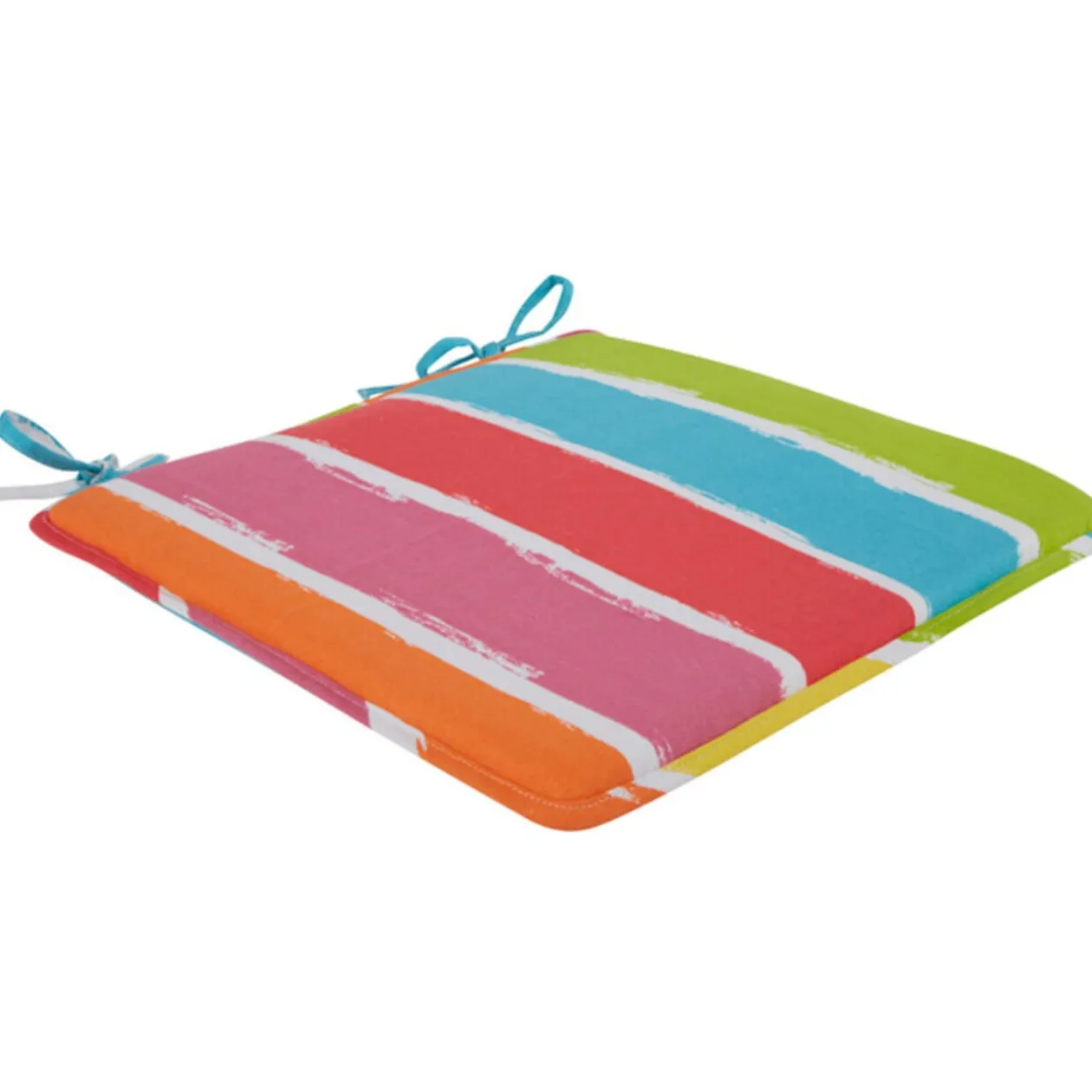 Galette de chaise rayée multicolore