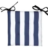Galette de chaise rayures bleues et blanches