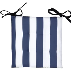 Galette de chaise rayures bleues et blanches