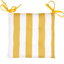 Galette de chaise rayures jaunes et blanches