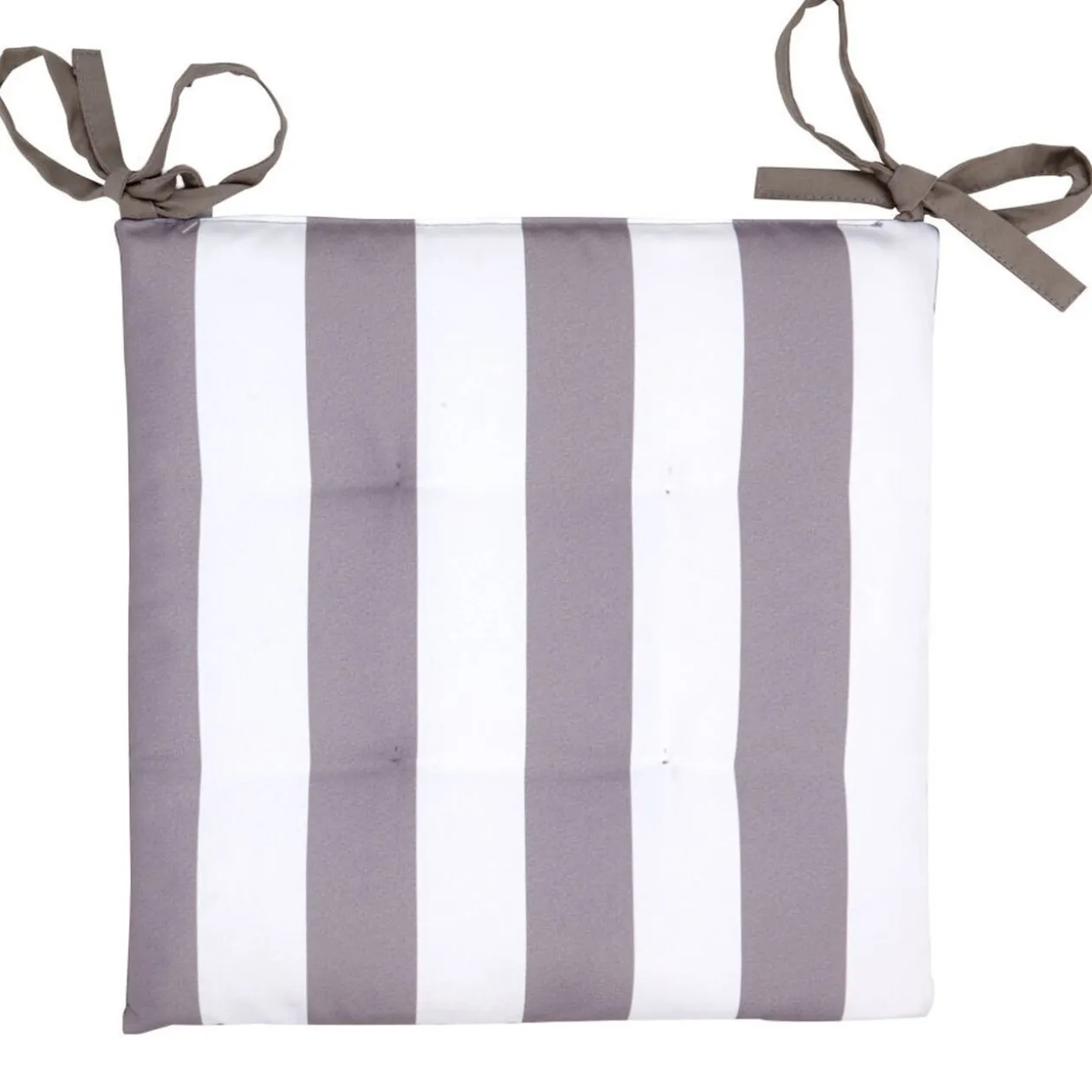 Galette de chaise rayures grises et blanches