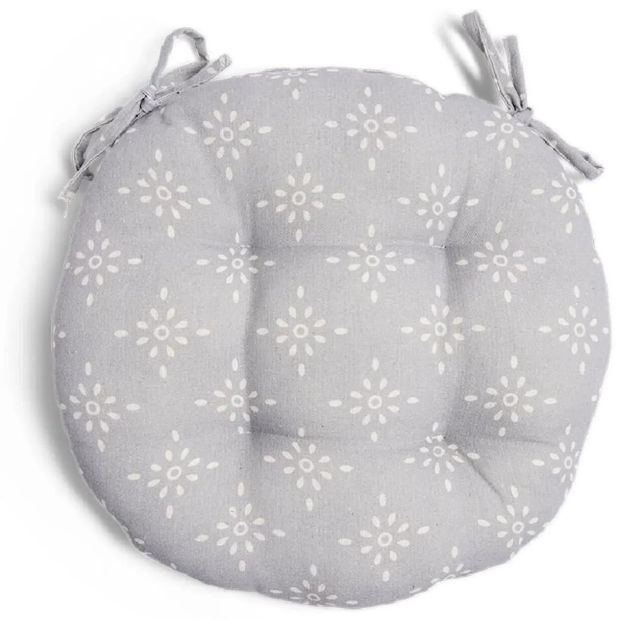 Galette de chaise ronde Ø38cm polycoton gris
