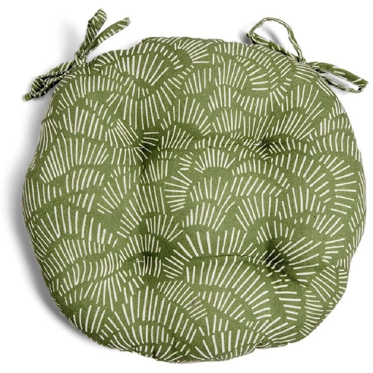 Galette de chaise ronde Ø38cm polycoton vert
