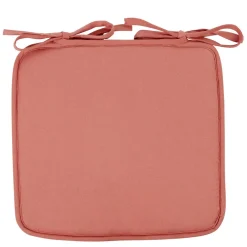 Galette de chaise unie à nouettes rose pêche