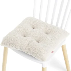 Galette de chaise 40x40cm effet laine bouclée beige