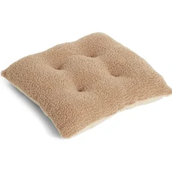 Galette de chaise 40x40cm effet laine bouclée kaki