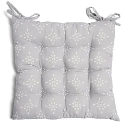 Galette de chaise 40x40cm polycoton gris