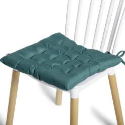 Galette de chaisse carrée vert sapin uni 40x40cm