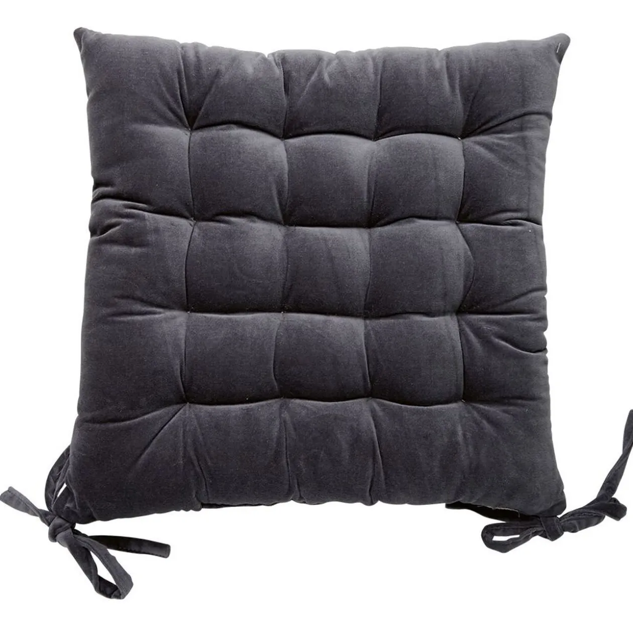 Galette pour chaise velours uni capitonné