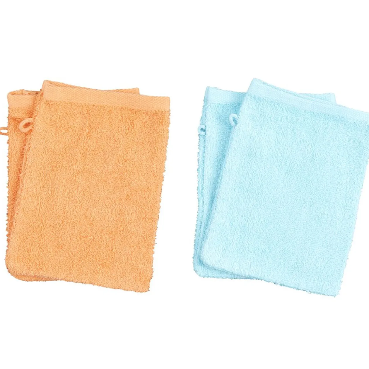 Gant de toilette en coton uni x4