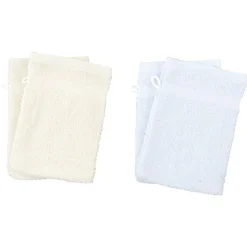 Gant de toilette en coton uni x4