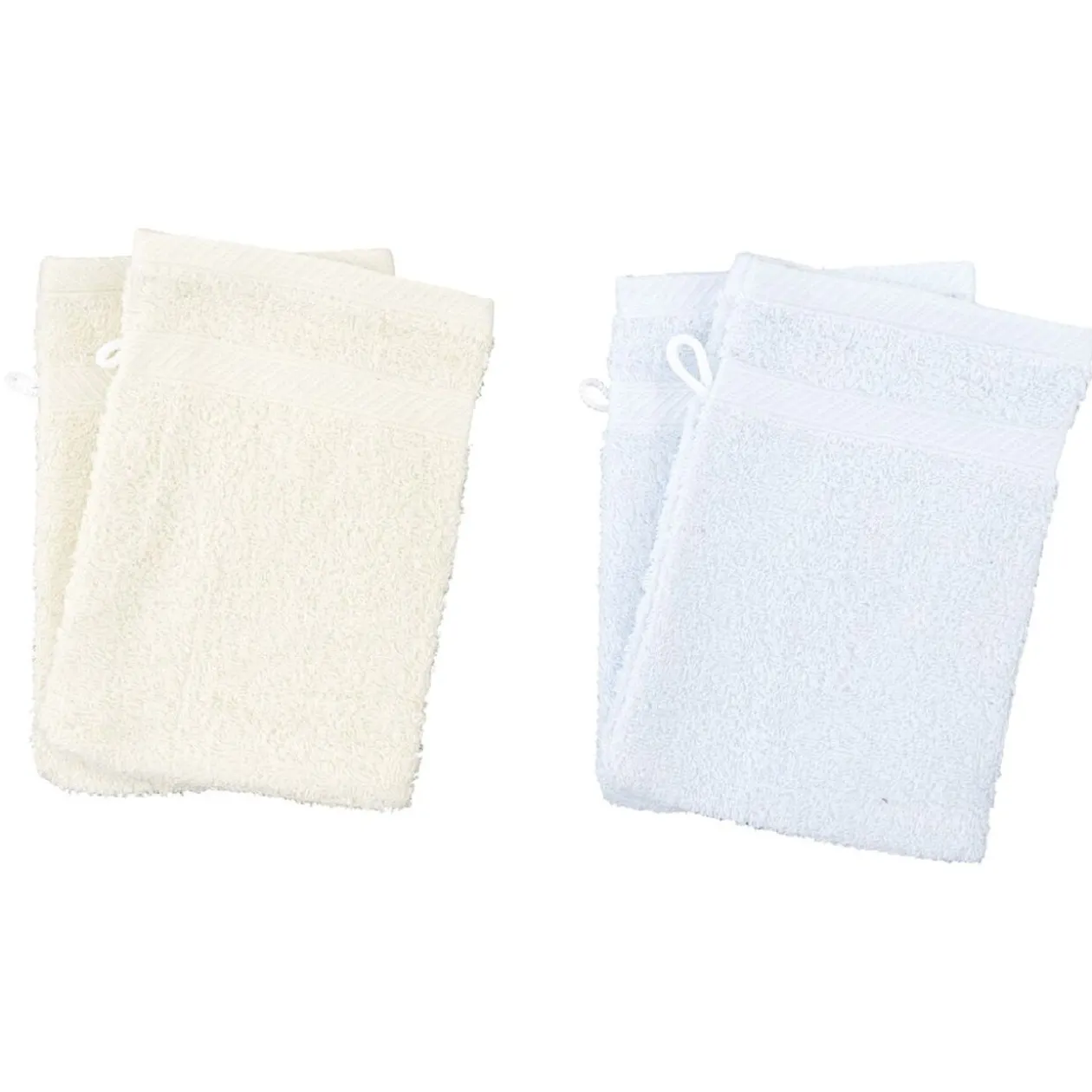 Gant de toilette en coton uni x4