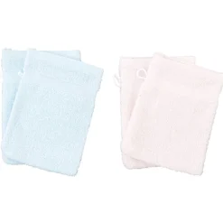 Gant de toilette en coton uni x4