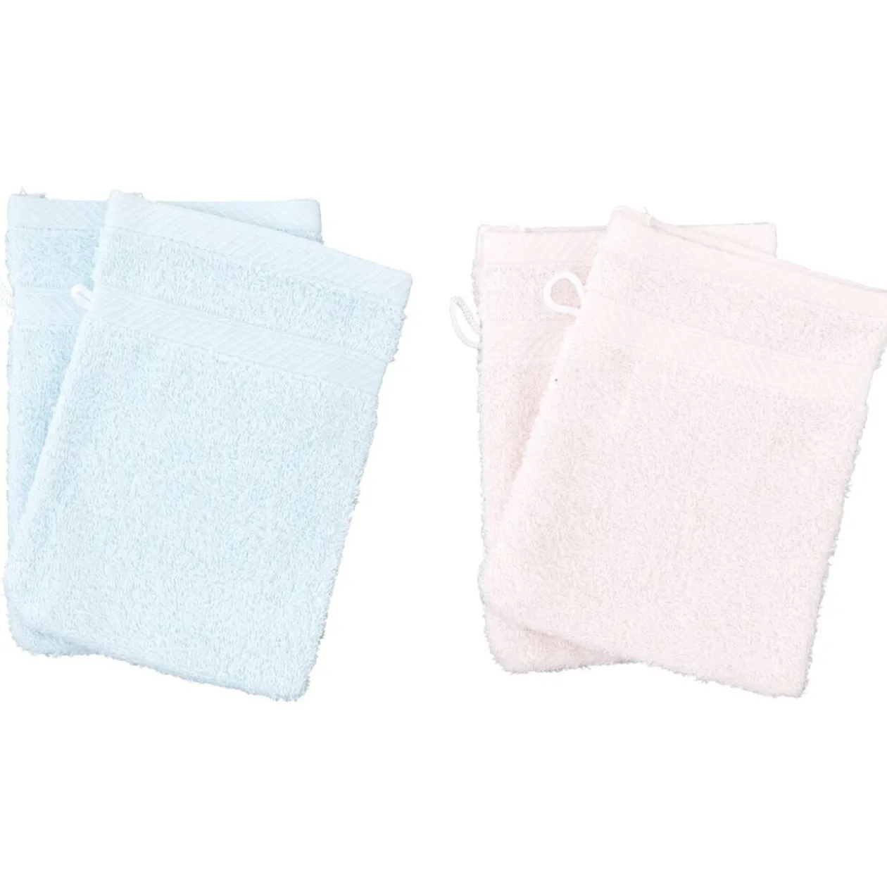 Gant de toilette en coton uni x4