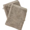 Gant de toilette en coton taupe x 2