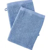 Gant de toilette en coton bleu x 2