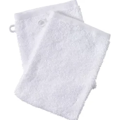 Gant de toilette en coton blanc x 2
