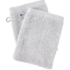 Gant de toilette en coton gris x 2