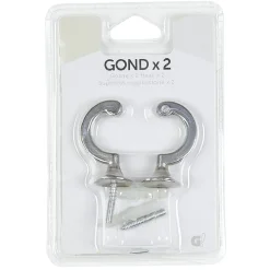 Gond x2 métal couleur argent