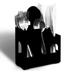 Égouttoir à couverts noir à ventouse