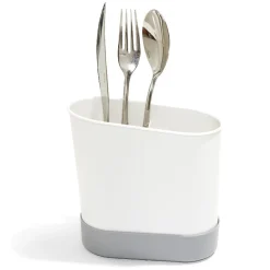 Égouttoir à couverts plastique gris 17,3x17,3xH9,2cm