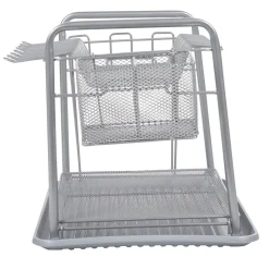 Égouttoir à vaisselle métallique gris