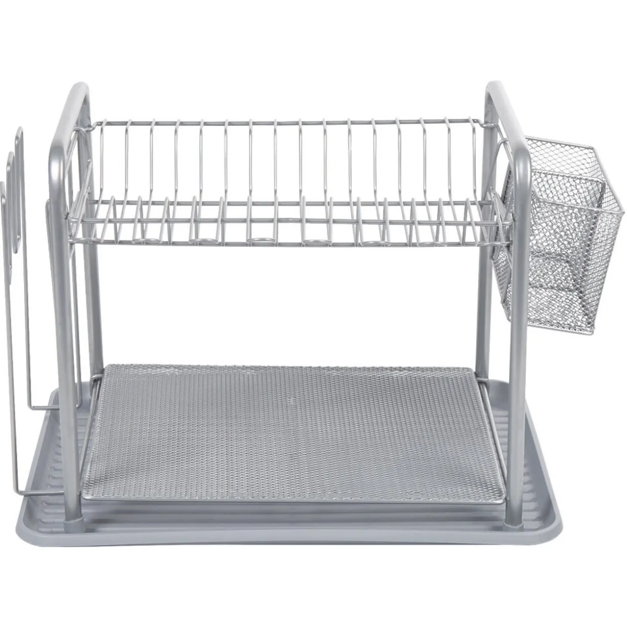 Égouttoir à vaisselle métallique gris