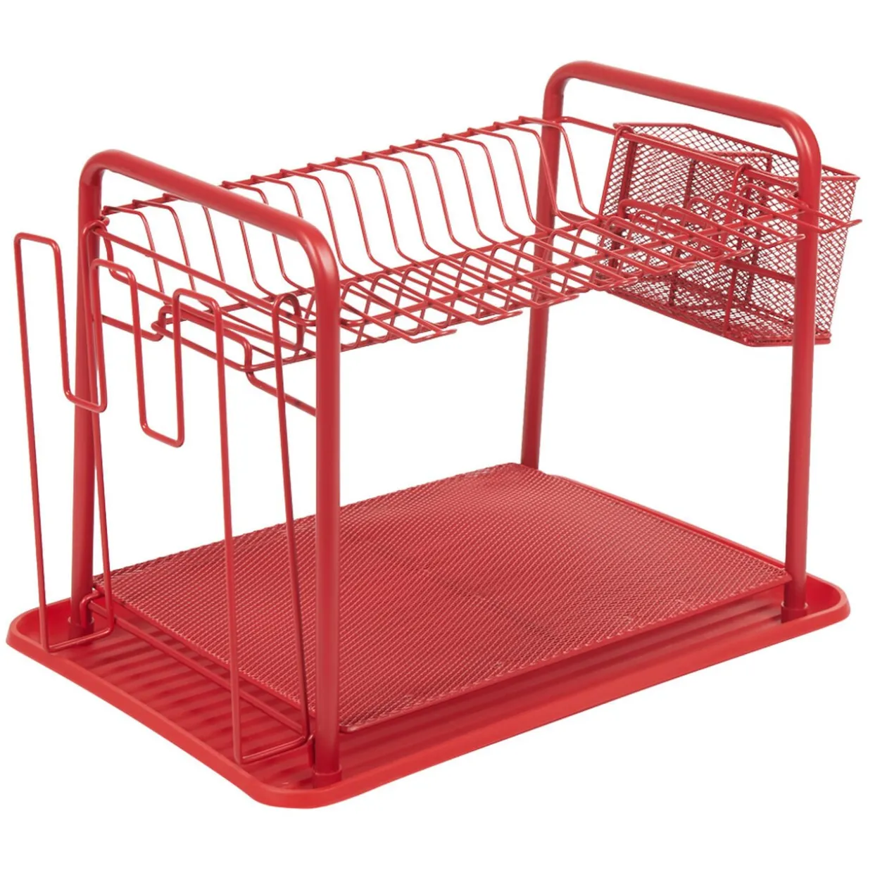 Égouttoir à vaisselle métallique rouge