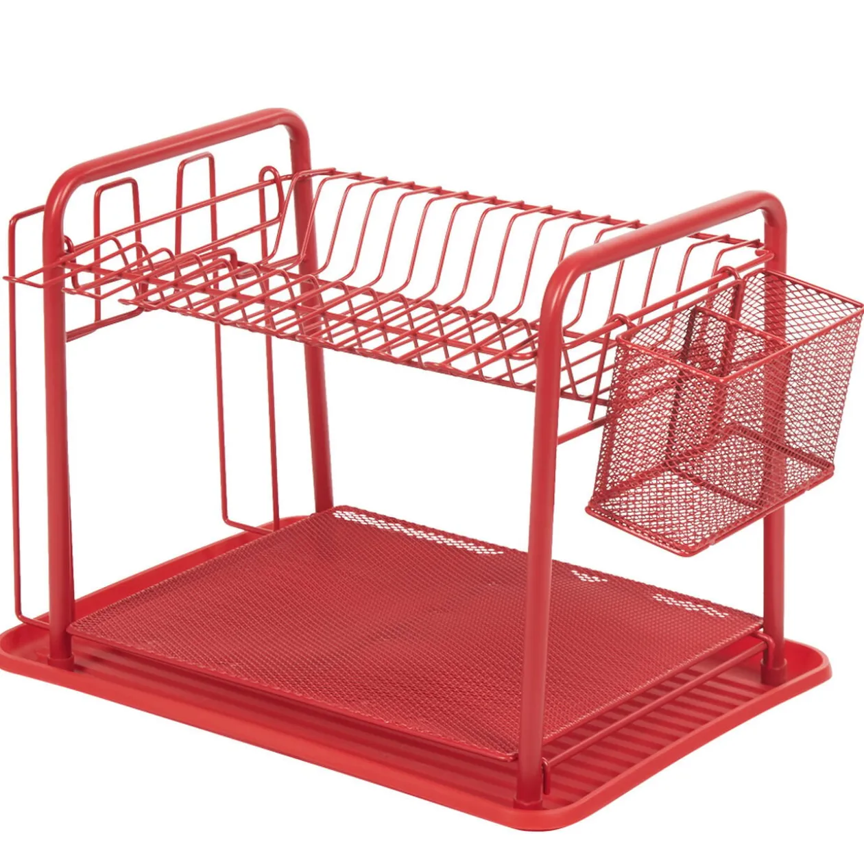 Égouttoir à vaisselle métallique rouge