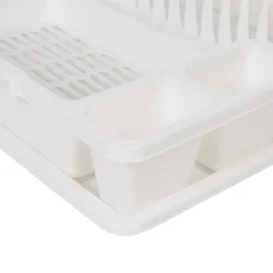 Égouttoir avec plateau blanc
