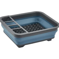 Égouttoir rétractable gris et bleu