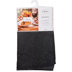 Grande nappe rectangulaire jacquard damassé noir