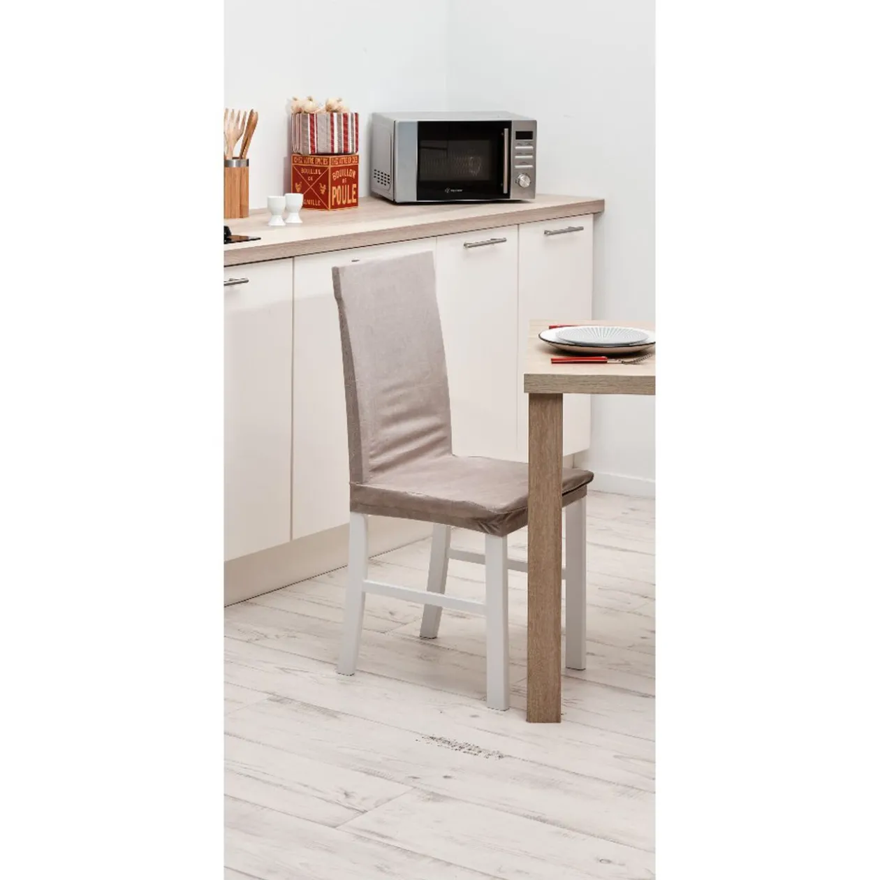 Housse chaise suèdine courte