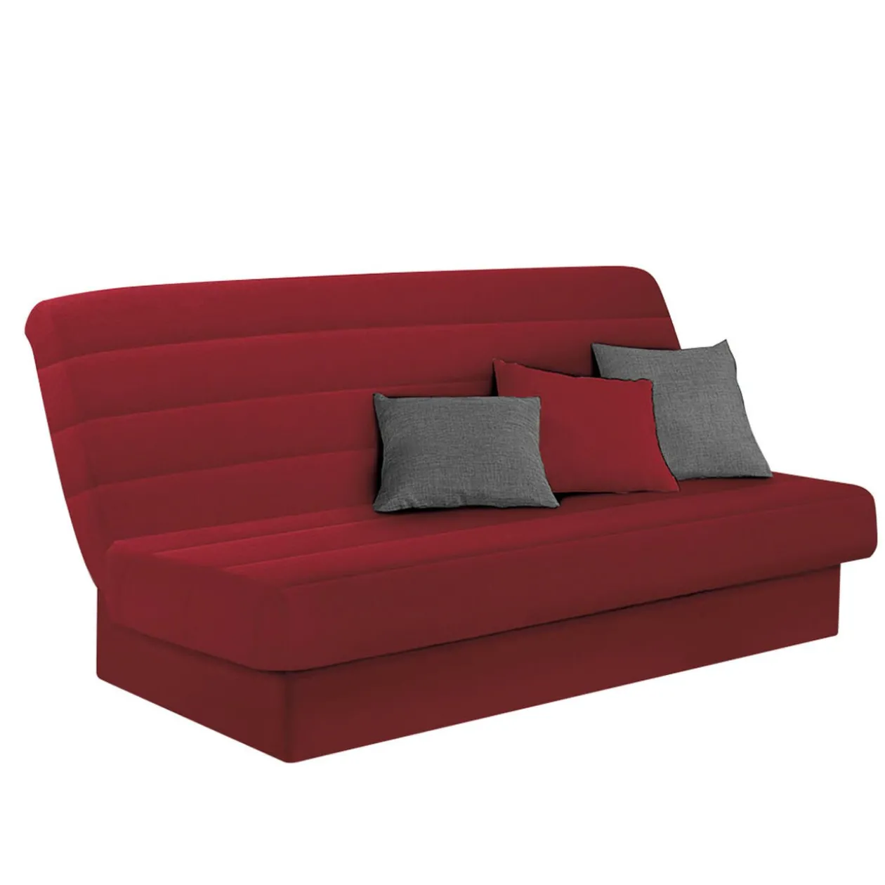 Housse clic clac matelassée rouge 2 personnes L190xl60xH114cm