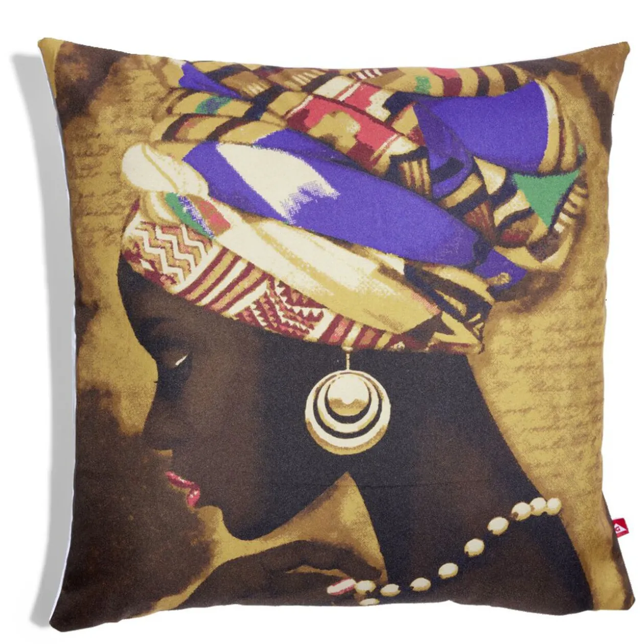 Housse coussin africaine 1 face imprimée 1 face unie 45x45cm - 4 modèles